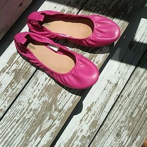 Hot Pink scrunchy flats